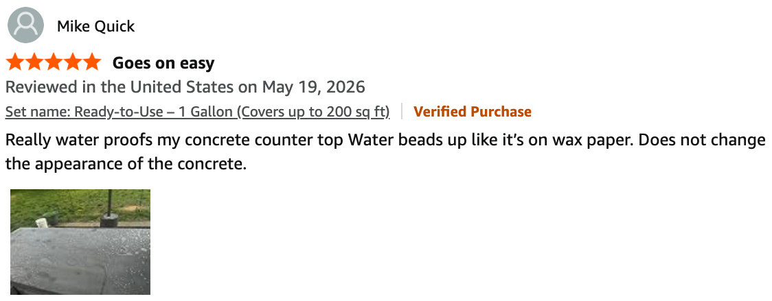 Amazon review by Mike Quick — Goes on easy