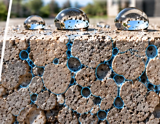 Concrete pores protected by Nanoprotect